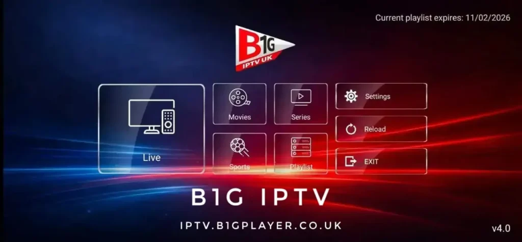 Latest updated B1g IPTV Player app
